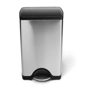 simplehuman Rectangular Step Trash Can, Brushed Stainless Steel, 38 Liters /10 Gallons