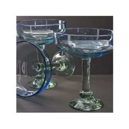 Wilton Armetale BelloVaso Azuro 7-Ounce Margarita Glass, Free-Blown Glass