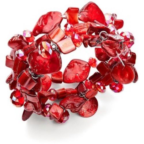 Style&Co. Bracelet, Red Shell Trio Bracelet