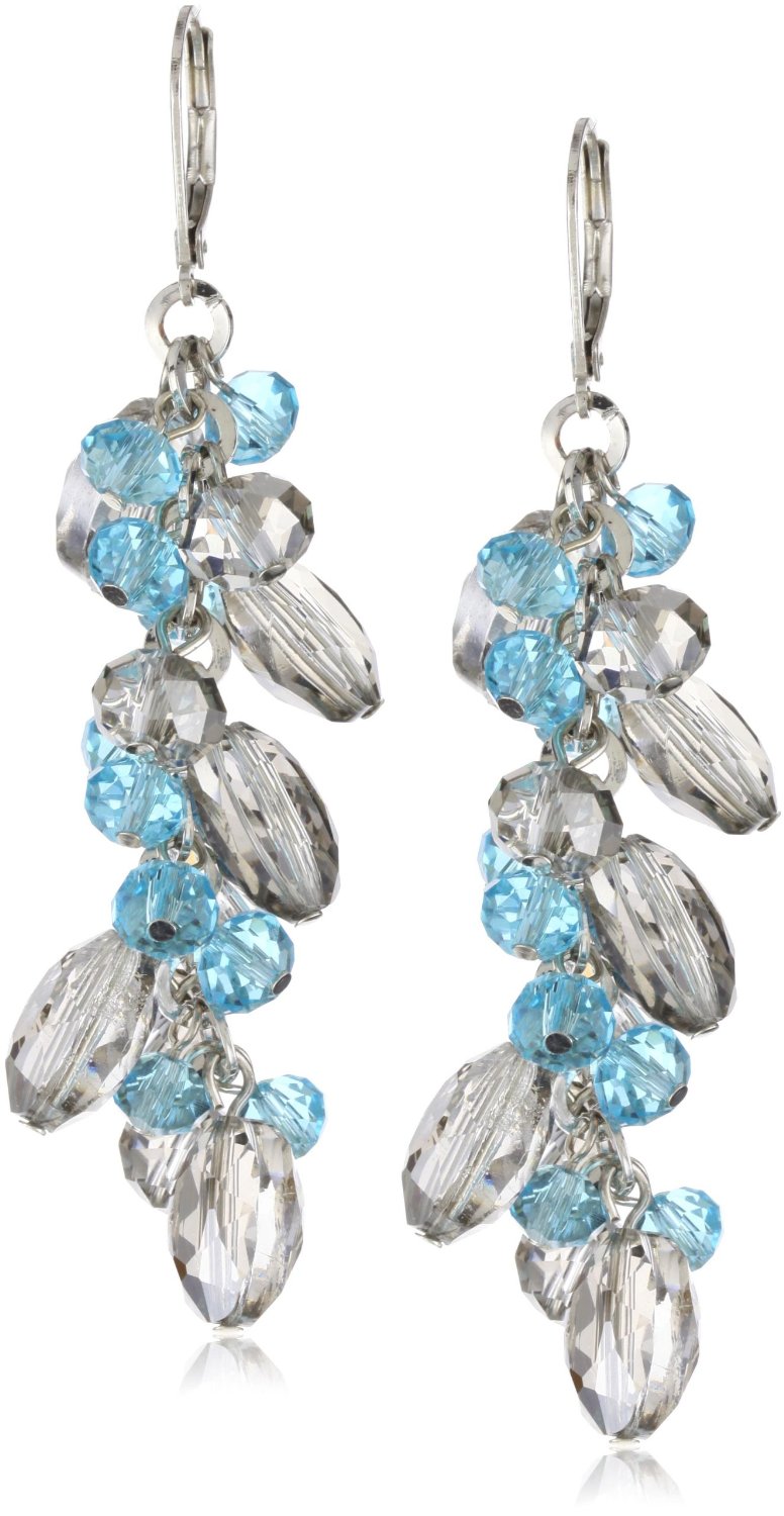 Kenneth Cole New York "Modern Sky" Blue and Taupe Shaky Drop Earrings