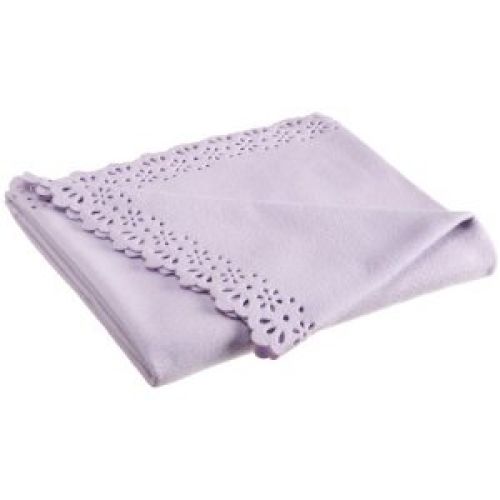 DII Embossed Scallop Lavender Trim 50 by 60-Inch Fleece Throw