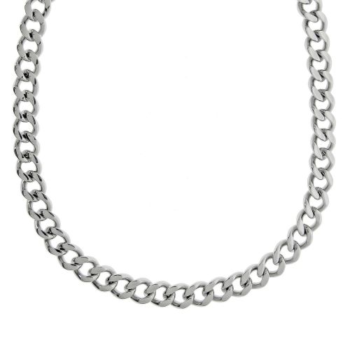 Men's Stainless Steel Curb Chain Necklace, 22''
