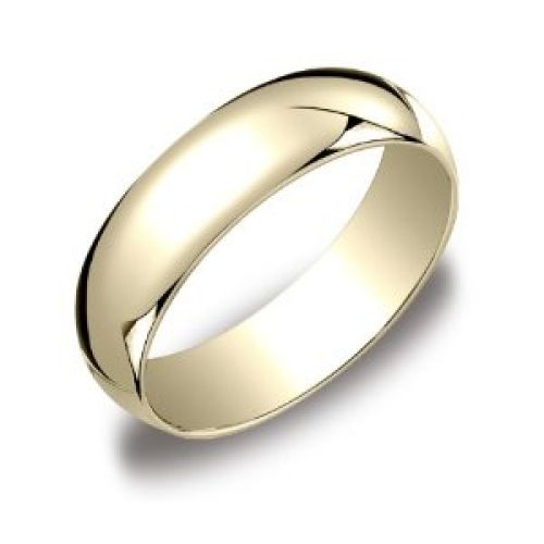 Men's 10k Yellow Gold 6mm Traditional Wedding Band Ring, Size 11.5