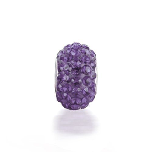 Bling Jewelry 925 Sterling Silver Purple Swarovski Crystal Bead Chamilia Troll Pandora Bead Compatible