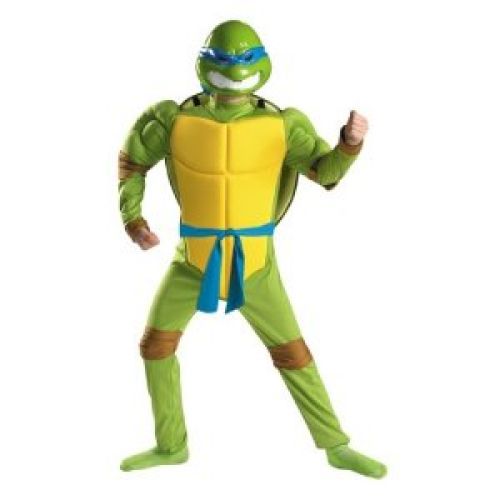 Ninja Turtle Leonardo Muscle Child Costume Size 7-8 Green