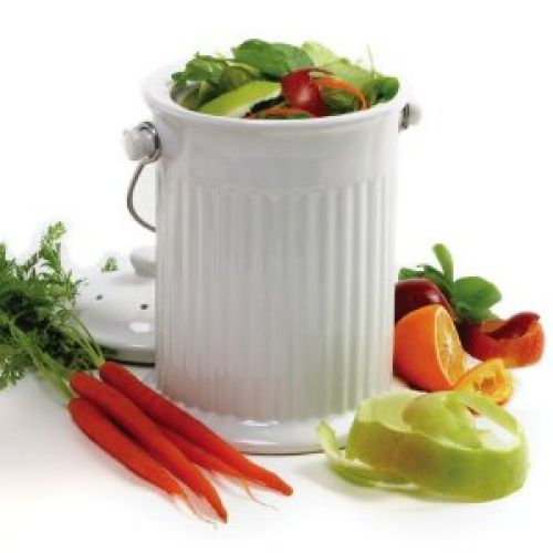 Norpro 1 Gallon Ceramic Compost Keeper, White