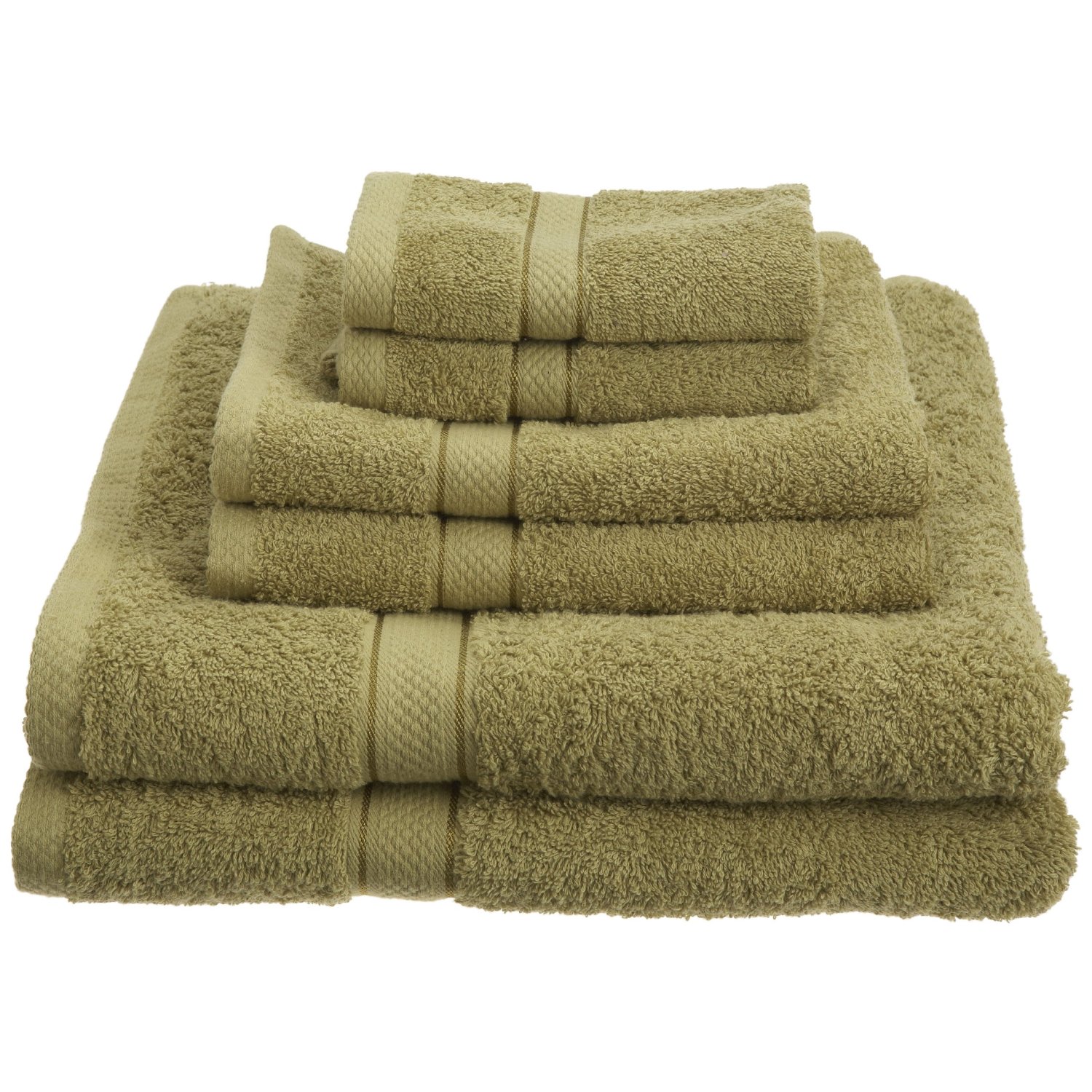 Pike Street 100-Percent Egyptian Cotton 725-Gram 6-Piece Towel Set, Pistachio