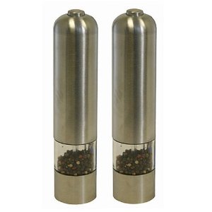 iTouchless Automatic Stainless Steel Pepper Mill and Salt Grinder (2 Pack)