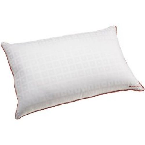 Royal Velvet Bronze 300-Thread Count Cotton Damask Check White Down Pillow