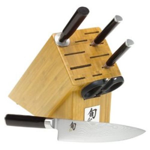 Shun Classic 6-Piece Knife Set with Bamboo Block