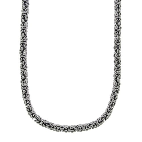 Women's Stainless Steel Byzantine Necklace, 18"