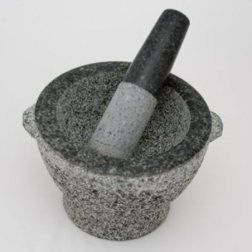 8 Inch Stone Granite Mortar and Pestle 4 Cup Capacity