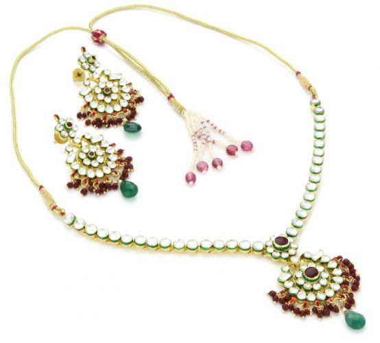 Taara "Mughal Collection" Antique Kundan Necklace and Earrings Set