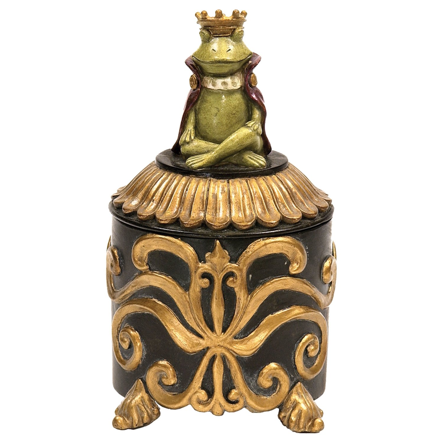 Sterling Home 91-2565 Prince Frog Vanity Box, 6-Inch Tall by 3-Inch Diameter