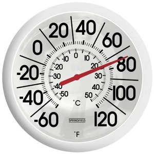 Springfield 90007 13.00" Big and Bold Low Profile Patio Thermometer