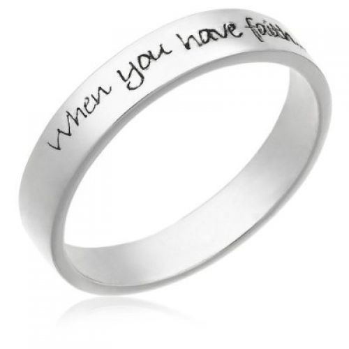 Sterling Silver "When You Have Faith, Anything is Possible" Ring, Size 9