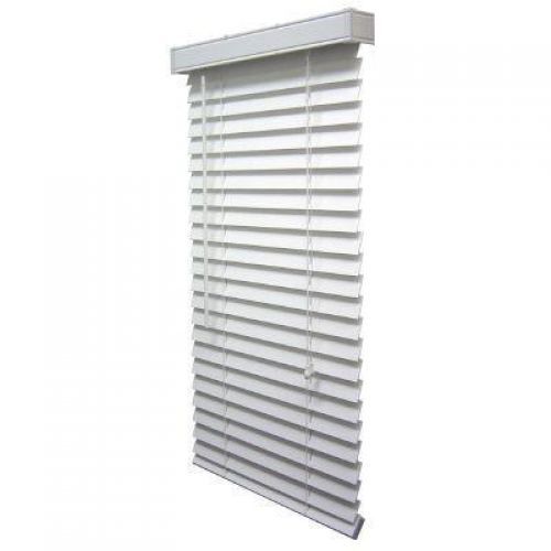 Home Decorators Collection White Faux Wood Blind, 2 in. Slats